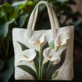 Sac Artisanal Matelassé - Tournesols Blancs