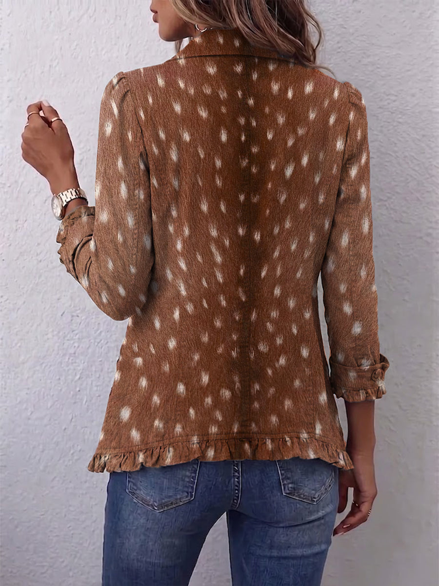 Nicolasa | Veste Imprimé Animal à Volants