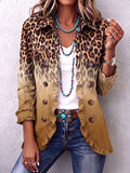 Reyes | Veste Blazer Léopard Ocre à Volants